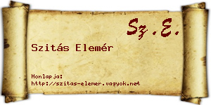 Szitás Elemér névjegykártya